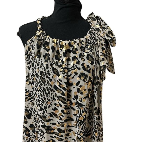 BCBG Generation leopard cheetah print babydoll dress(Size Large) - Picture 4 of 8